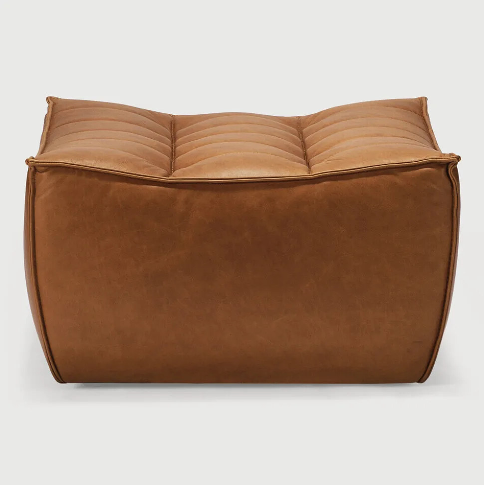 Hocker N701 Leder, 70 x 70cm, kleur Old Saddle