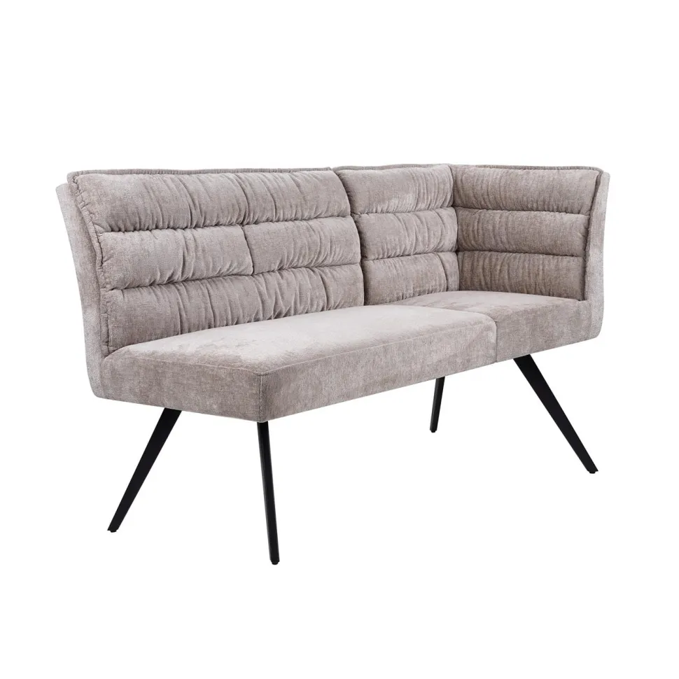 Hoek Eetkamerbank Rosora Chenille, kleur Beige