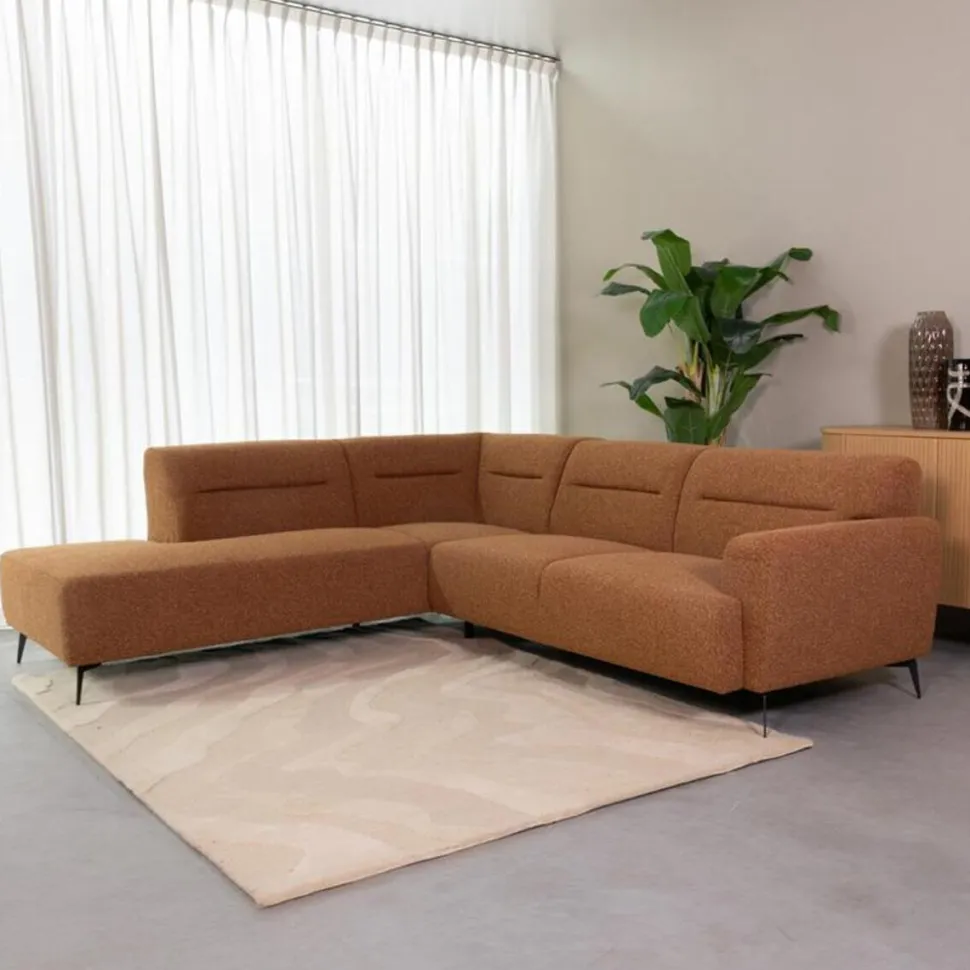 Hoekbank Bolzano Bouclé, kleur Coral