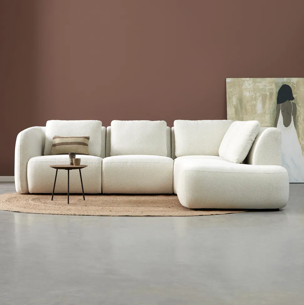 Hoekbank Cloud 285cm, Bouclé, kleur Off White