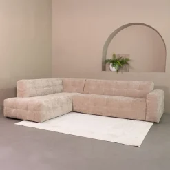 Hoekbank Lorenzo Links, 294cm, Elite stof, kleur Clay