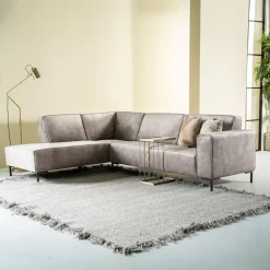 Hoekbank Michelle Velvet, kleur Lever