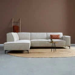 Hoekbank River 290cm, Chenille, kleur Naturel