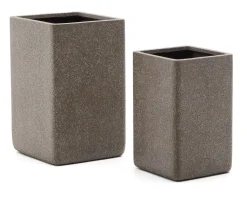 Hoge Plantenpot Minoa Polystone, Set van 2 stuks