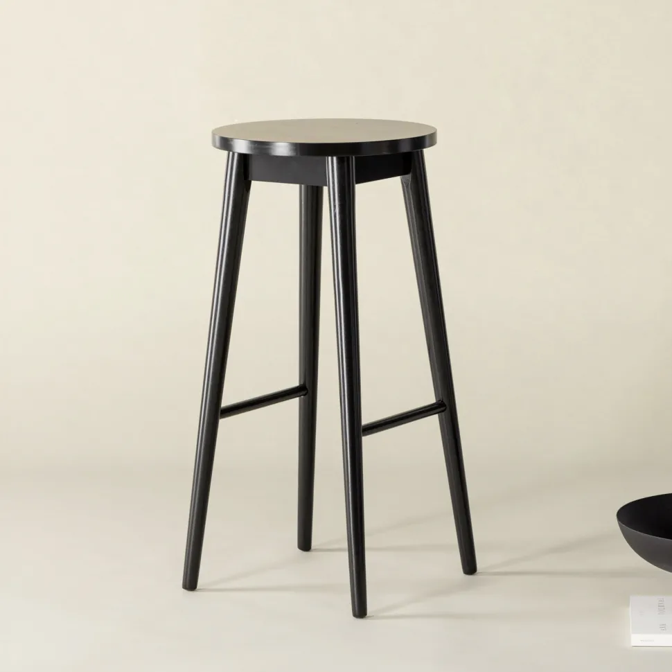 Houten Barkruk Donella Rubberhout (zithoogte 75cm)