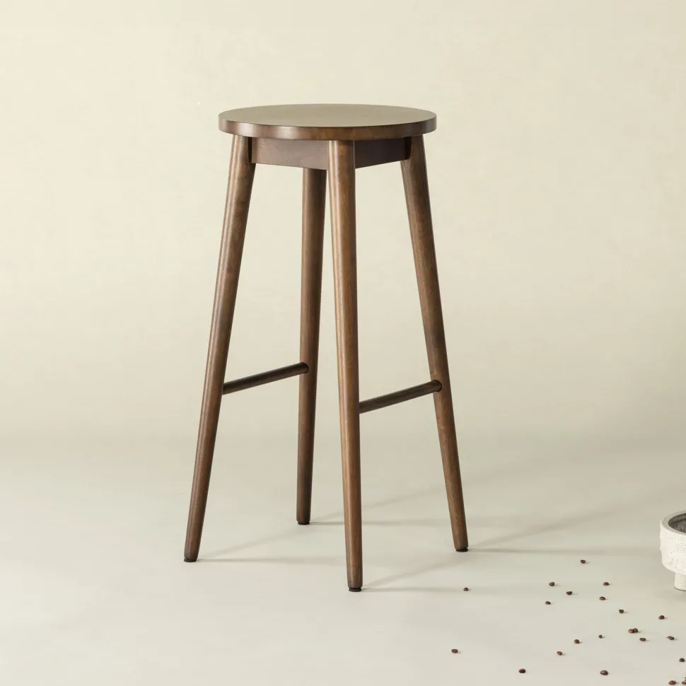 Houten Barkruk Donella Rubberhout (zithoogte 75cm)