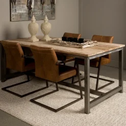 Industriële Eettafel Venetië Teak