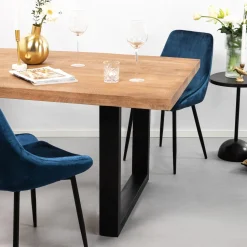 Industriële Eettafel Yannick U Mangohout met staal