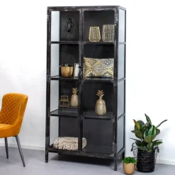 Industriële Vitrinekast Rift Metal 90 x 190cm