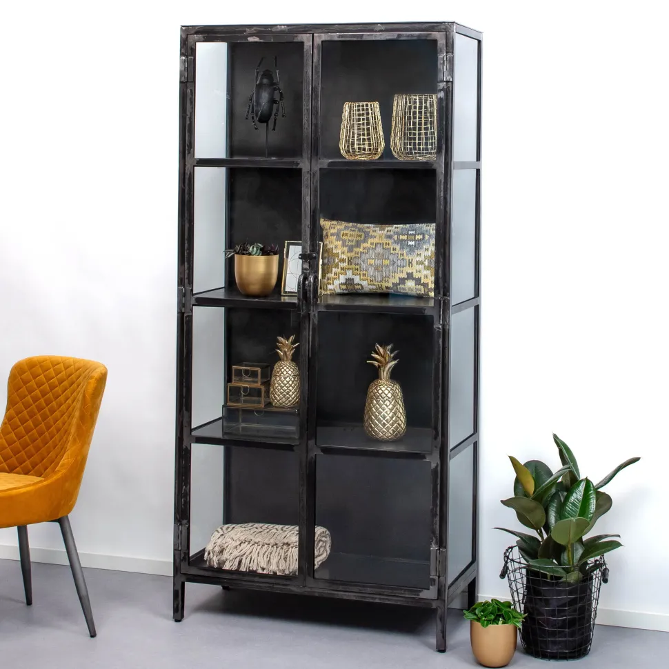 Industriële Vitrinekast Rift Metal 90 x 190cm