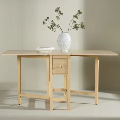 Inklapbare Eettafel Kaely Rubberhout, 110/150 x 80cm