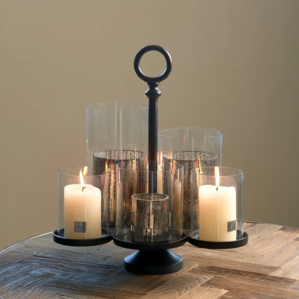 Kaarshouder Lisbon Voor 6 kaarsen, kleur Mat Zwart