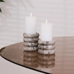 Kaarshouder Paloma Marmer, Set van 2 stuks