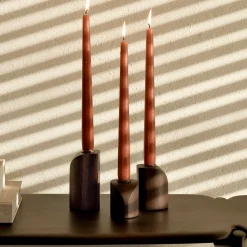 Kaarshouder PI Mahoniehout, Set van 3 stuks, kleur Donkerbruin