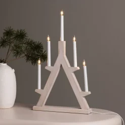 Kaarshouder/Tafellamp Azriel kleur Whitewash