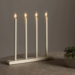 Kaarshouder/Tafellamp Satara kleur Beige