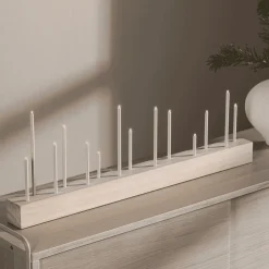 Kaarshouder/Tafellamp Sequita kleur Whitewash