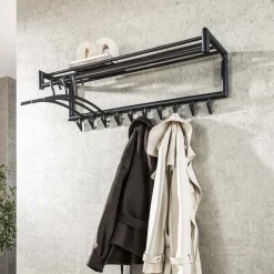 Kapstok Carson 10-haaks, kleur Mat Donkergrijs