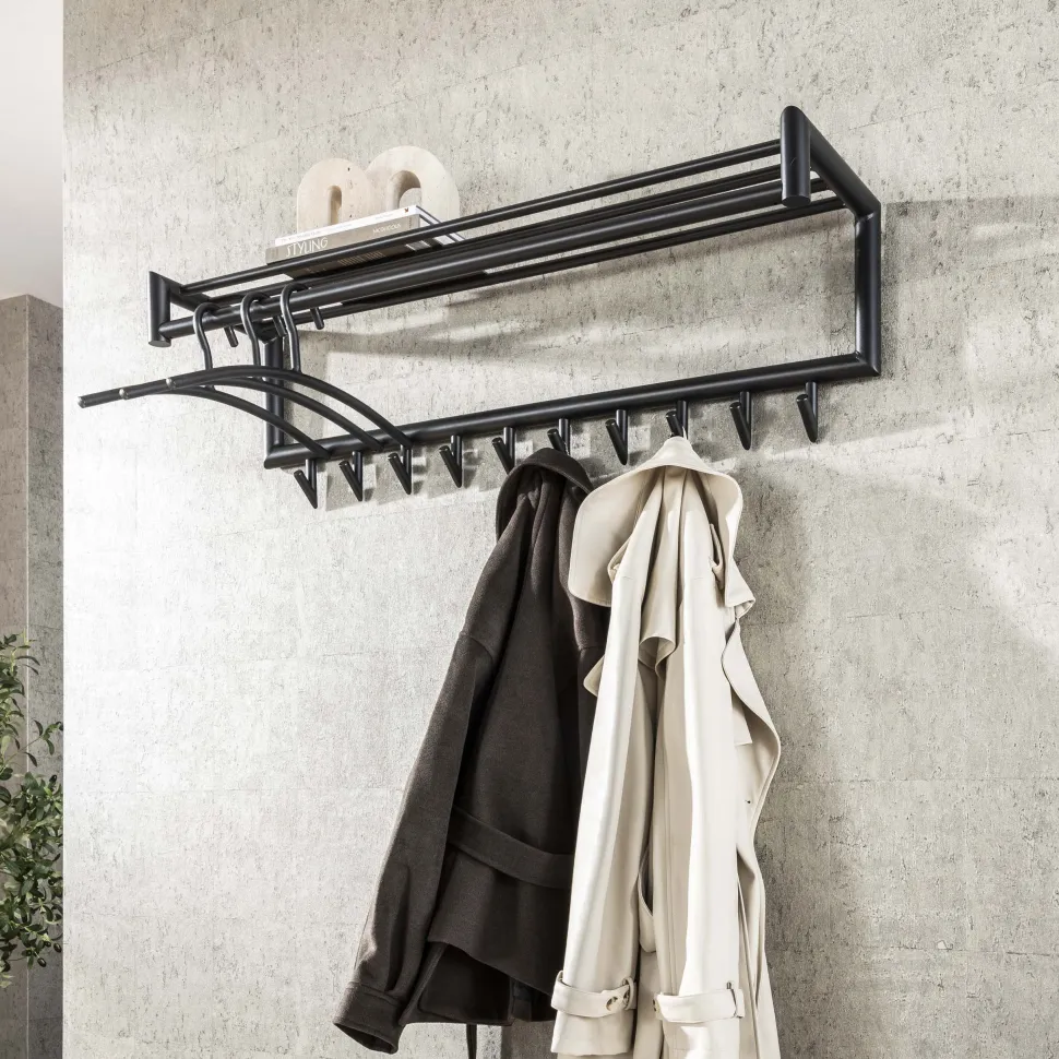 Kapstok Carson 10-haaks, kleur Mat Donkergrijs