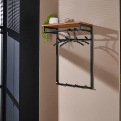 Kapstok Kelsie met 8 haken en roede, acaciahout