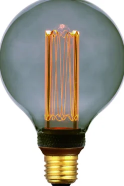 Kooldraadlamp Tarika 9,5cm, E27 8W, kleur Smoke, dimbaar