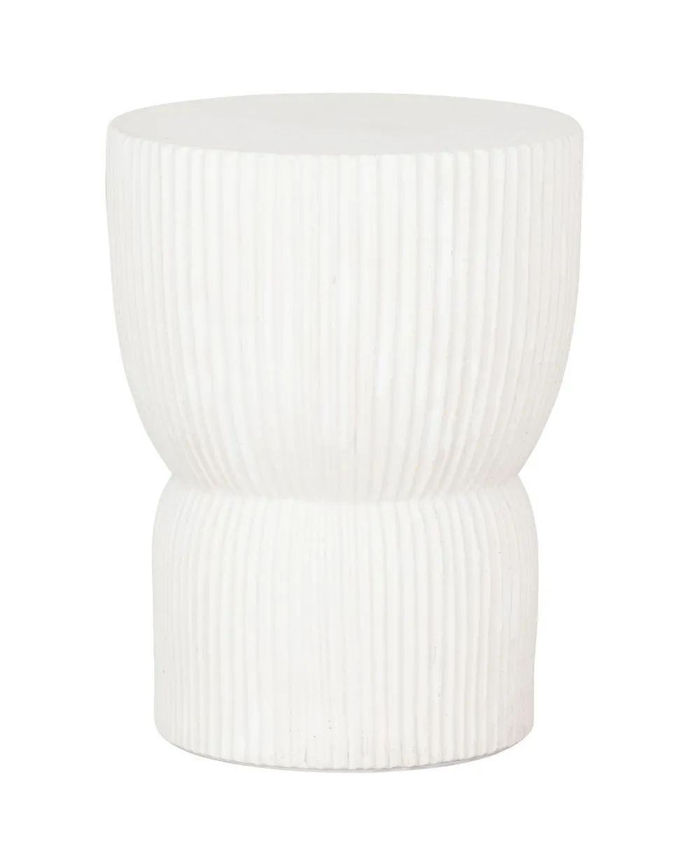 Krukje Fluted Cement, 30cm, kleur Wit