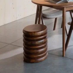 Krukje/Bijzettafel Disc Mangohout, 35cm