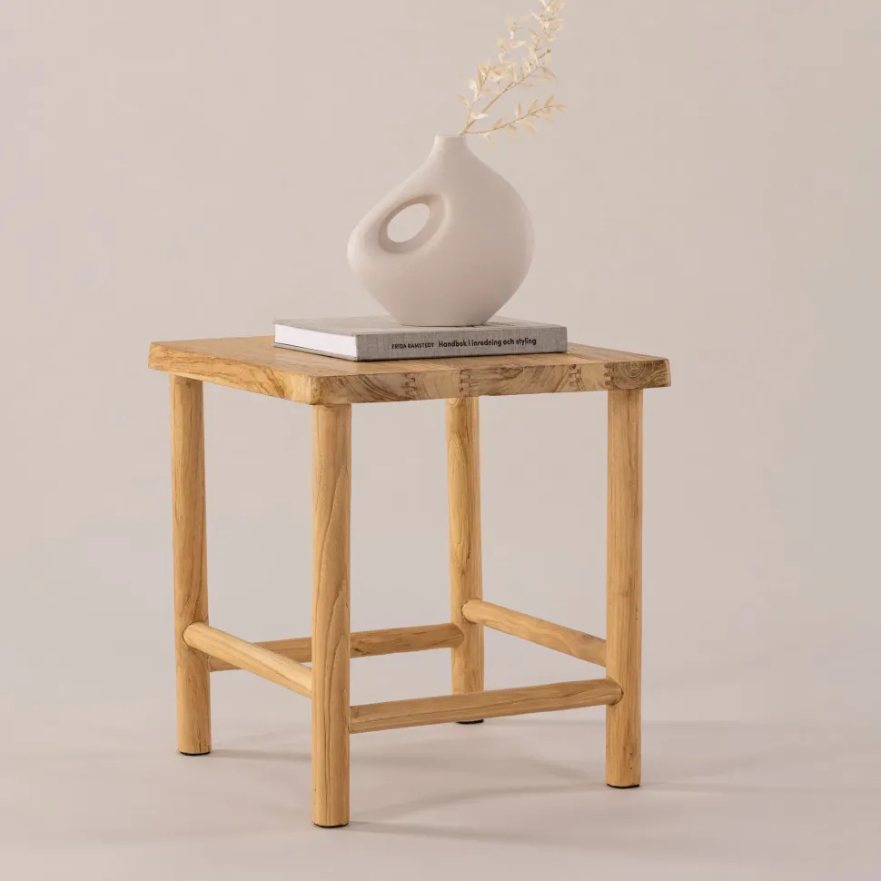 Krukje/Bijzettafel Santino Teakhout, 42 x 42cm