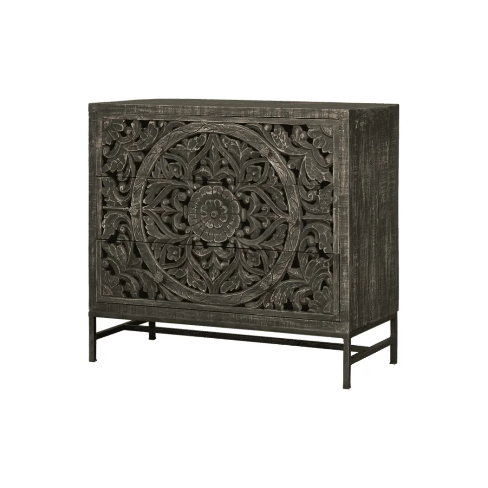 Ladekast Casina kleur Zwart