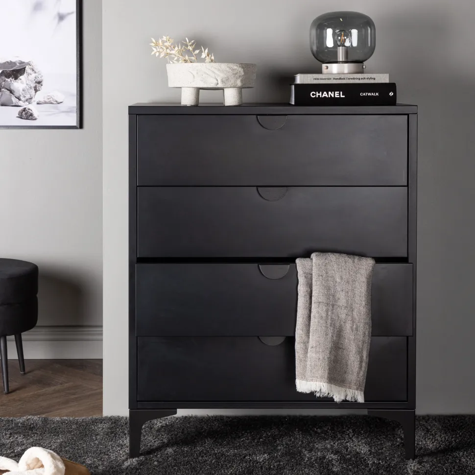 Ladekast Danyella Met 4 laden, kleur Zwart