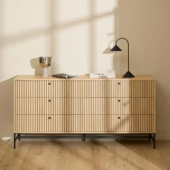 Ladekast Davon Eikenlook 158cm, Met 6 laden