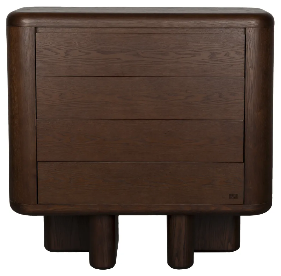 Ladekast Herman Walnootlook, Met 4 laden