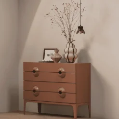 Ladekast Merge Met 4 lades, kleur Oudroze