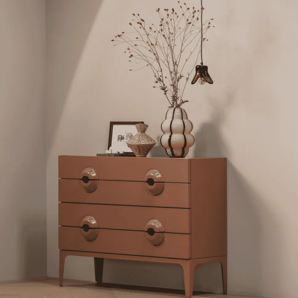 Ladekast Merge Met 4 lades, kleur Oudroze