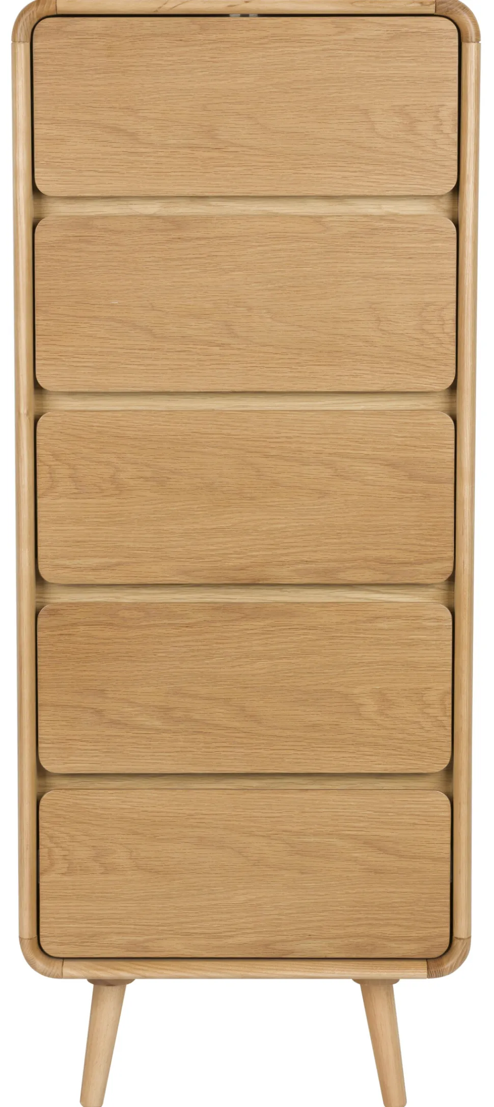 Ladekast Rise Essen en rubberhout, Met 5 laden