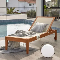 Ligstoel Caterin, 195cm, kleur Naturel