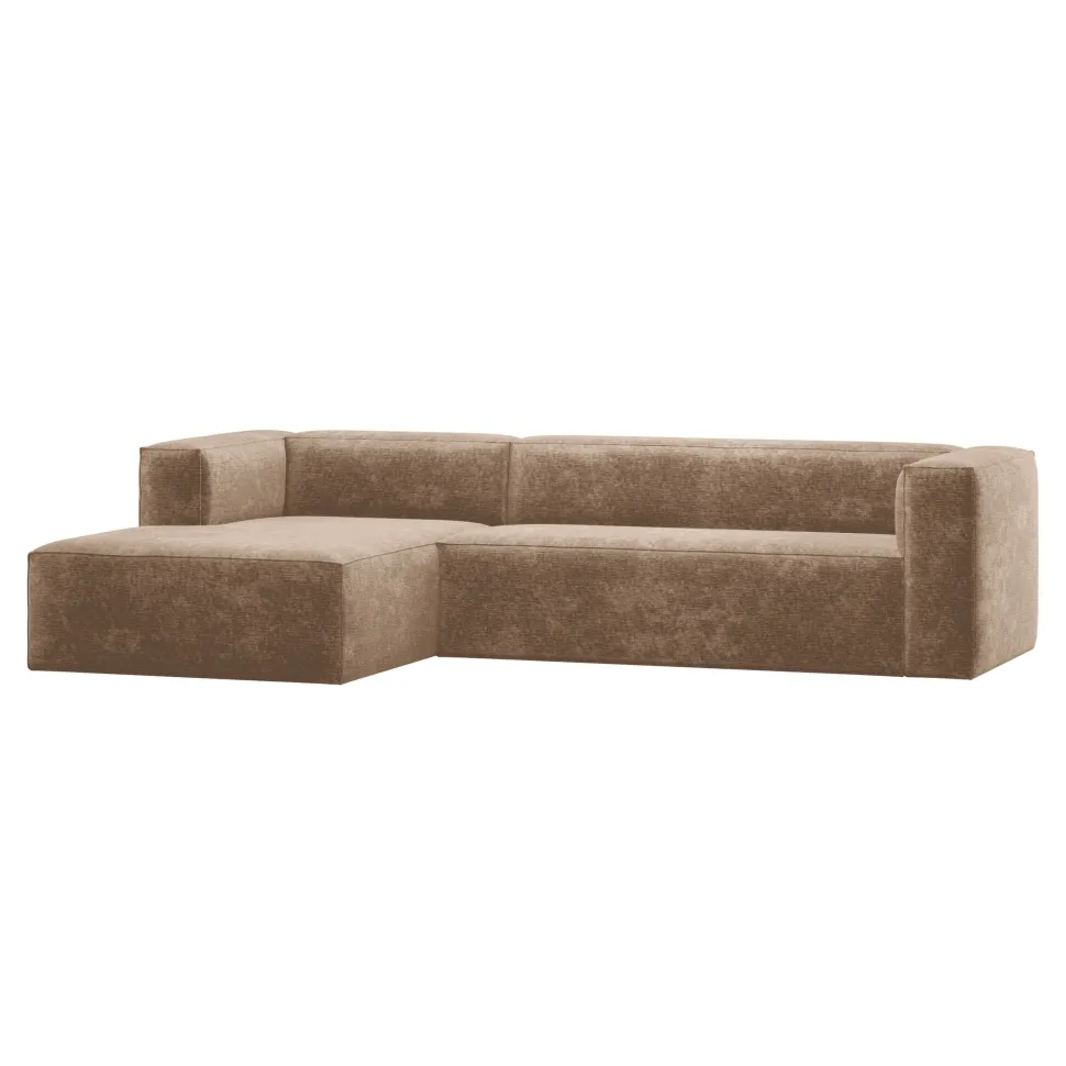 Loungebank Bean 305cm, Chenille, kleur Taupe