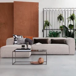 Loungebank Bean Melange, kleur Lichtgrijs