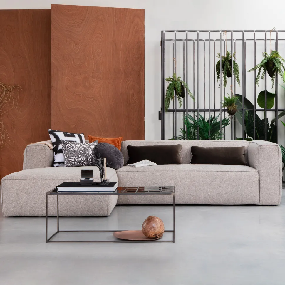 Loungebank Bean Melange, kleur Lichtgrijs