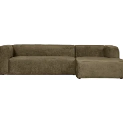 Loungebank Bean Structure Velvet, kleur Moss