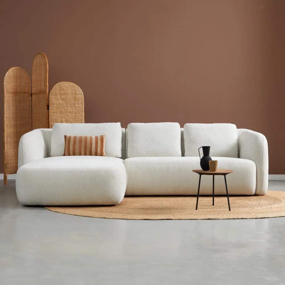 Loungebank Cloud 285cm, Bouclé, kleur Off White