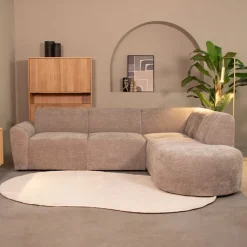 Loungebank Espen Elite stof, kleur Stone