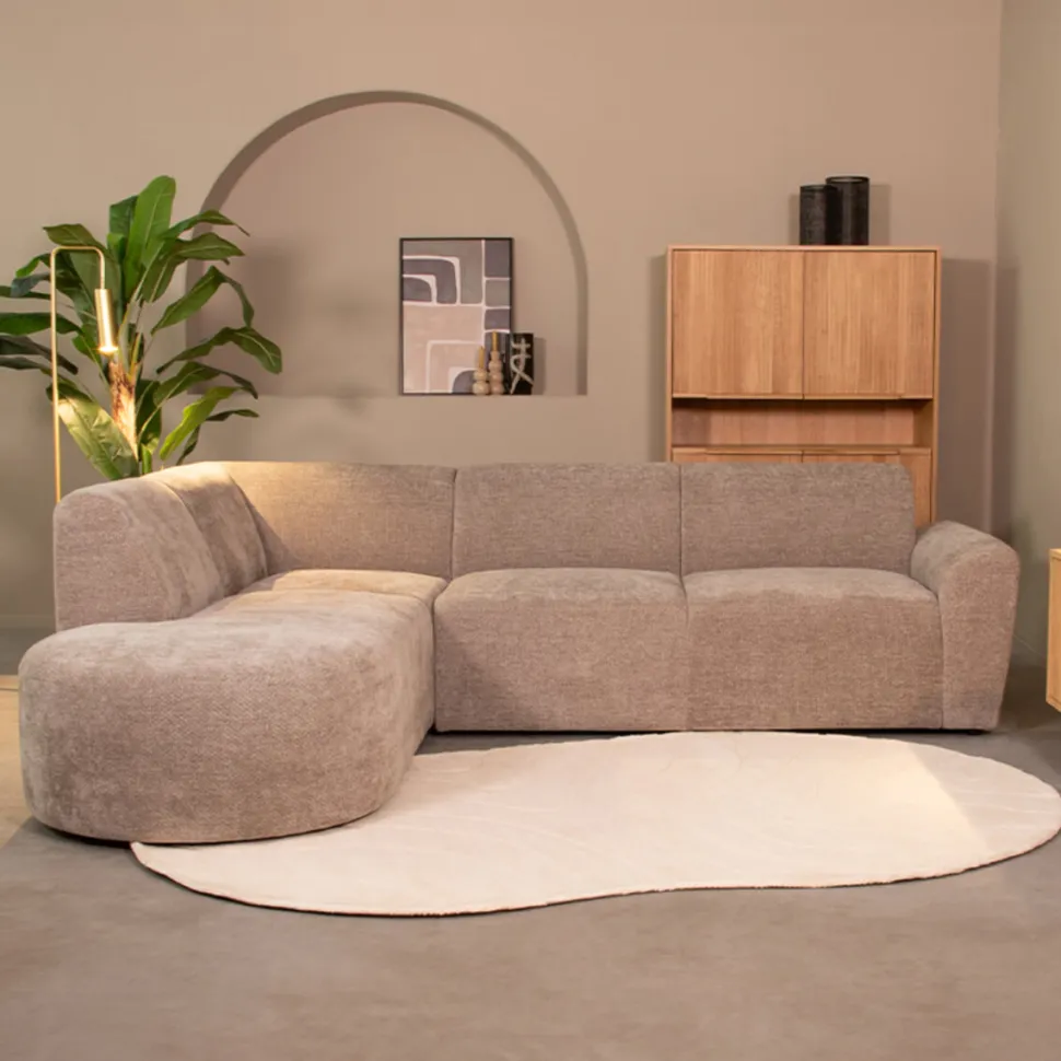 Loungebank Espen Elite stof, kleur Stone