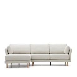 Loungebank Gilma Links/Rechts, Chenille, kleur Beige