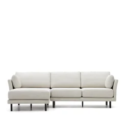 Loungebank Gilma Links/Rechts, Chenille, kleur Beige