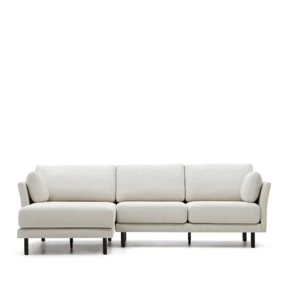 Loungebank Gilma Links/Rechts, Chenille, kleur Beige