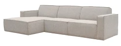 Loungebank Kay Links, Bouclé, kleur Naturel