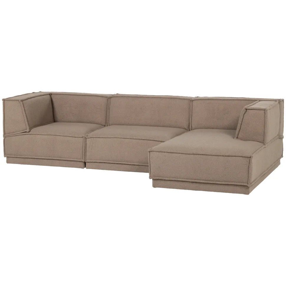 Loungebank Manu 286cm, Teddy, kleur Taupe