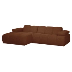Loungebank Mojo Bouclé, kleur Roestbruin Melange