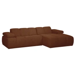 Loungebank Mojo Bouclé, kleur Roestbruin Melange